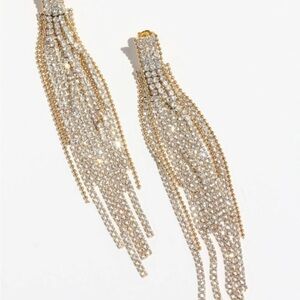 Sparkling Gold Tassel Earrings